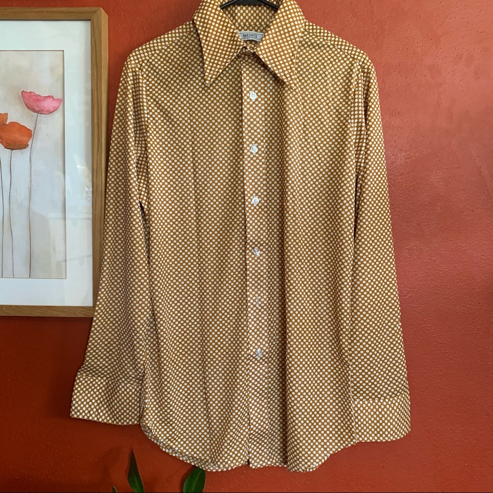 Men's VTG MEDICI polka dot dress shirt 15 1/2 - 33